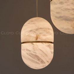 Подвесной светильник Cloyd DILEMMA-B P1 / Ø14 см - алебастр - латунь (арт.12348)
