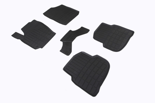 Резиновые коврики Стандарт для Volkswagen Polo Sedan V Glonass 2019-2020, Seintex.91296