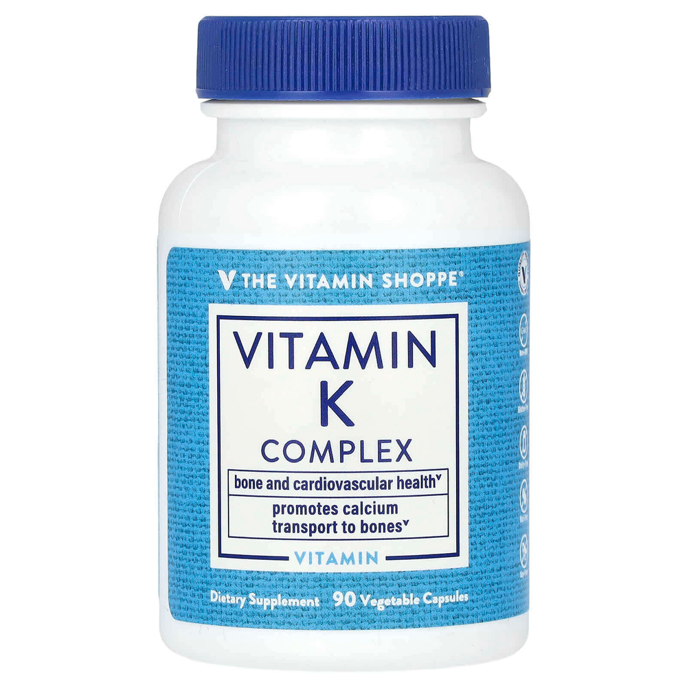 The Vitamin Shoppe, комплекс с витамином К, 90 растительных капсул