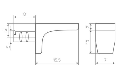 Полкодержатель забивной, никель, AQ