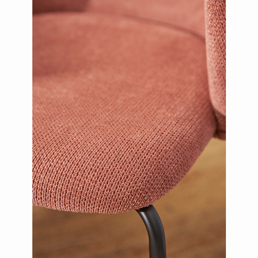 Стул Bergenson Bjorn Dwight, фактурный шенилл, коралловый