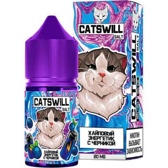 Жидкость CATSWILL Salt 2% STRONG 30 ml - Хайповый Энергетик с Черникой