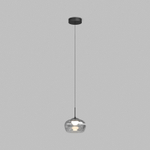 Светильник подвесной FLOA, 12 Вт, 3000К, ?220?1500 мм, металл, стекло, черный, дымчатый серый