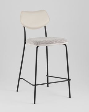 Стул полубарный Casey серый с серой экокожей