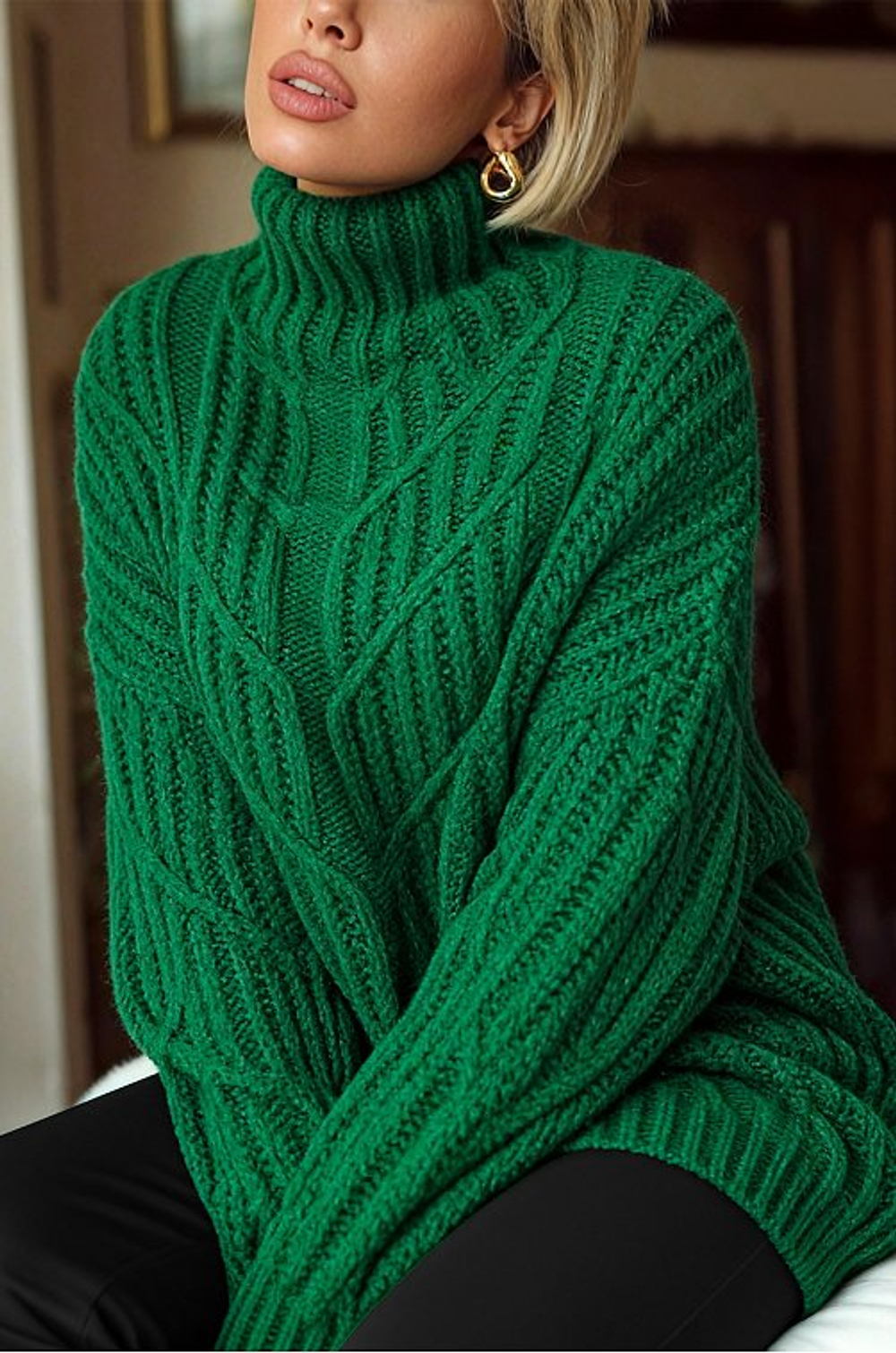 HAPPY FOX жен. джемпер 42-52_зеленый