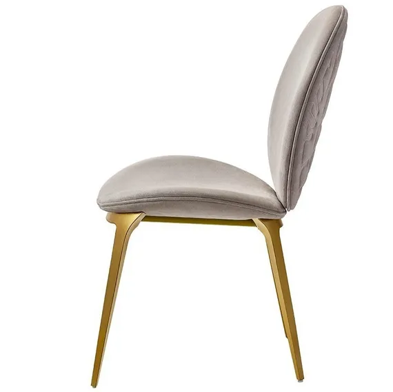 Стул Cava серо-бежевый с золотыми ножками