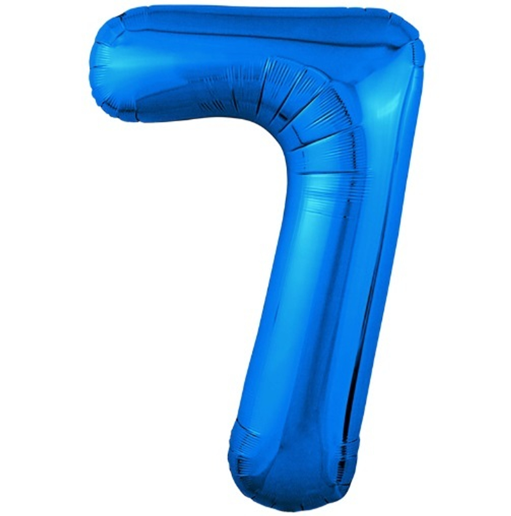 Фольгированная цифра, цвет Синий 102 см