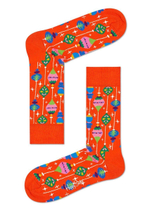 Яркие носки Bauble Sock с гирляндами (Размер: 25) (Цвет: оранжевый)