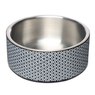 Миска металлическая интерьерная на силиконовой резинке утяжеленная "Орнамент", 0,8л, Triol