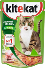 Влажный корм Kitekat для взрослых кошек, с кроликом в желе, 85 г