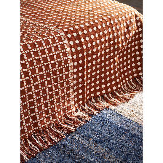 Покрывало из хлопка polka dots карамельного цвета из коллекции essential, 230х250 см
