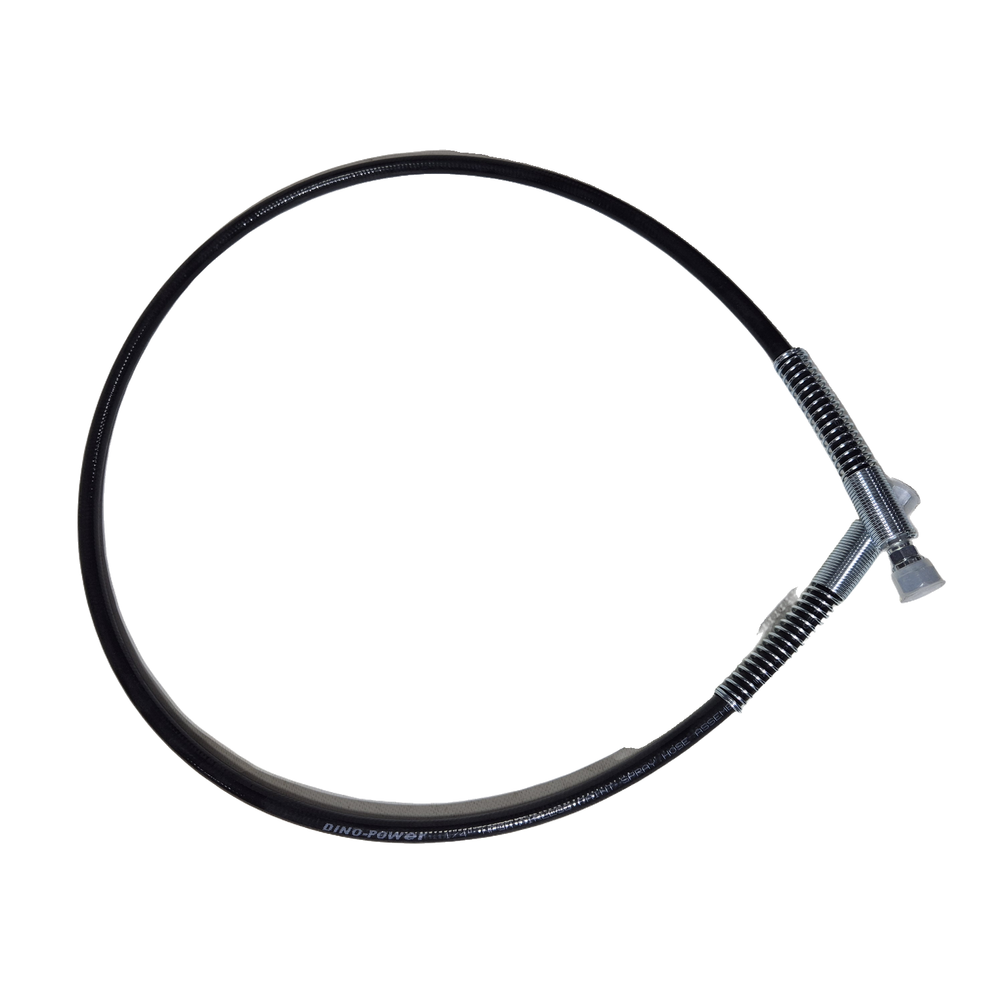 Шланг-поводок 1,5м, 1/4”, 500 бар, антистатик, металлокорд, с пружинами, Dino-Power