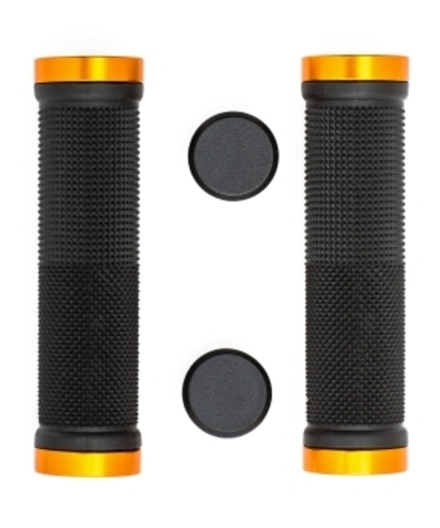 Грипсы с метал. зажимами, длина 129мм, чёрные, зажим золотой H-G 119 black /gold