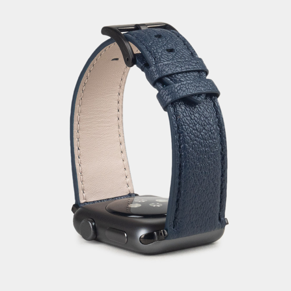 Ремешок для Apple Watch 44/45/46 mm из кожи козы, синего цвета
