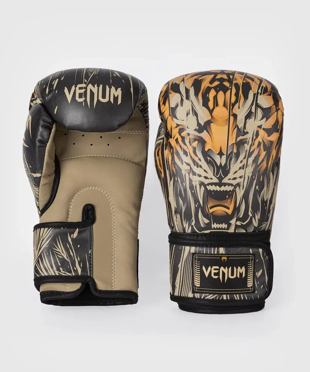 боксерские перчатки Venum Tiger Black/Neon Orange