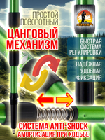 Палки для трекинга, скандинавский ходьбы/ телескопические Carbon pole EVA grip /2 шт, цвет черный