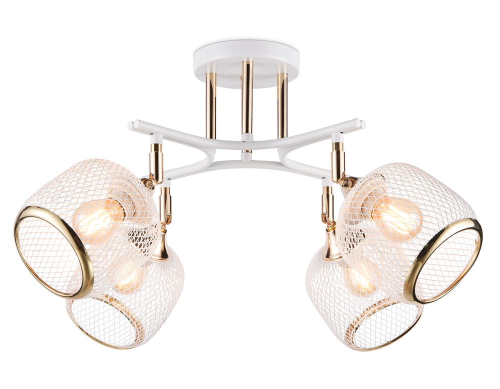 Светильник потолочный TR80175/4 WH/FGD белый/золото E27/4 max 40W D640*260
