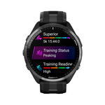 Умные часы Garmin Forerunner 965, 47.1mm, Carbon Gray DLC Titanium Bezel with Black Case and Black/Powder Gray Silicone Band (010-02809-10)