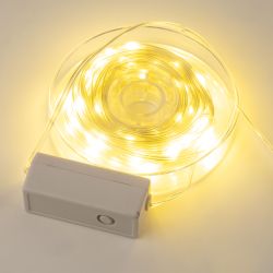 ULD-S1000-100-DTA WARM WHITE IP20 DEW BAND Гирлянда светодиодная Полоса. 10м. 100 светодиодов. Теплый белый свет. Провод прозрачный. ТМ Uniel