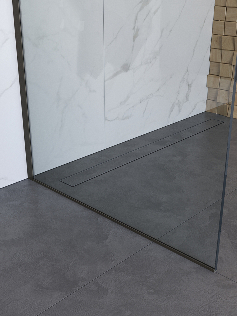 Душевая перегородка BelBagno UNO-L-1-TB-110-C-GM профиль оружейная сталь, стекло прозрачное