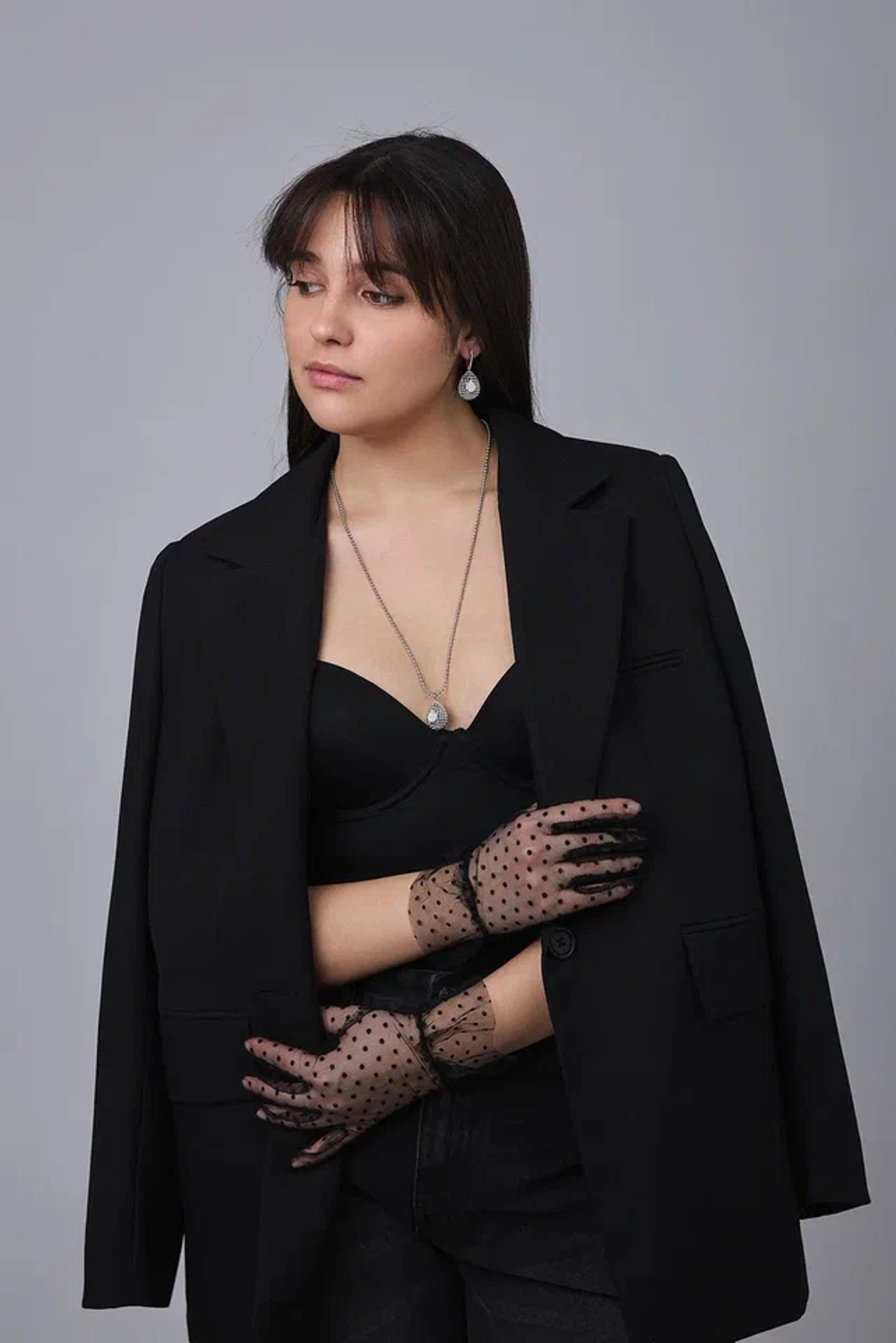 Кулон на цепочке "Милора" капля с цирконами, оттенок серебро