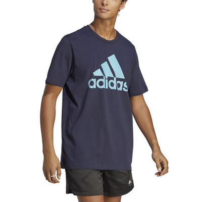 Мужское теннисное поло adidas Essentials Single Jersey Big Logo T-Shirt Men - Dark Blue, Turquoise