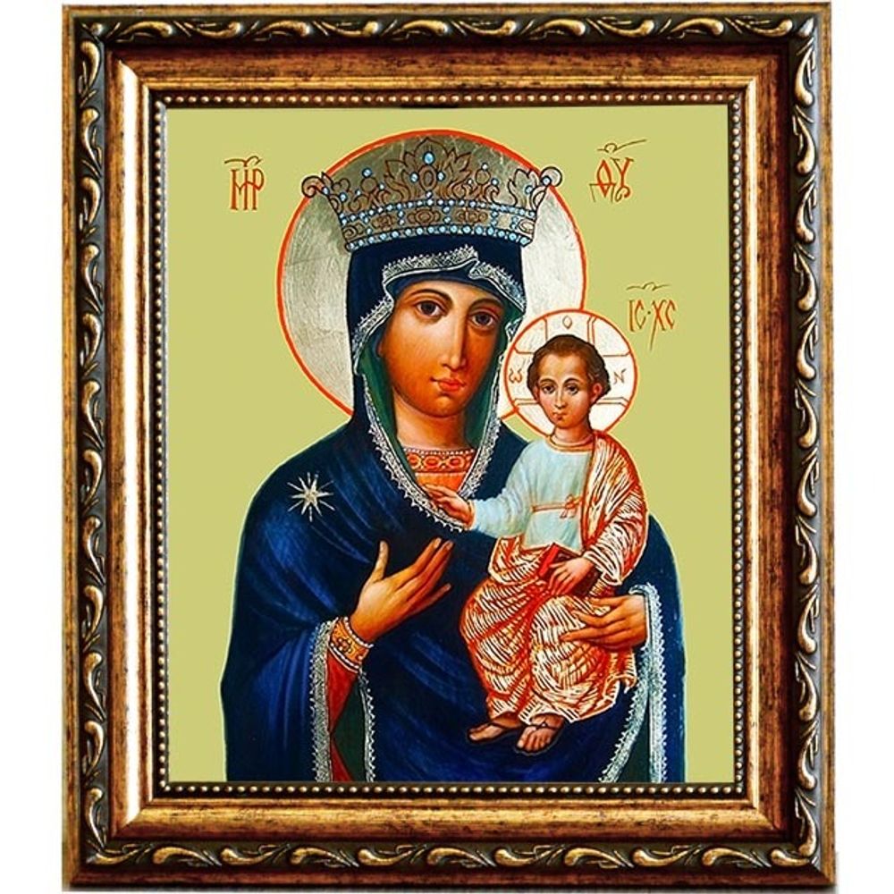 Милосердная Юровичская икона Божьей Матери на холсте.