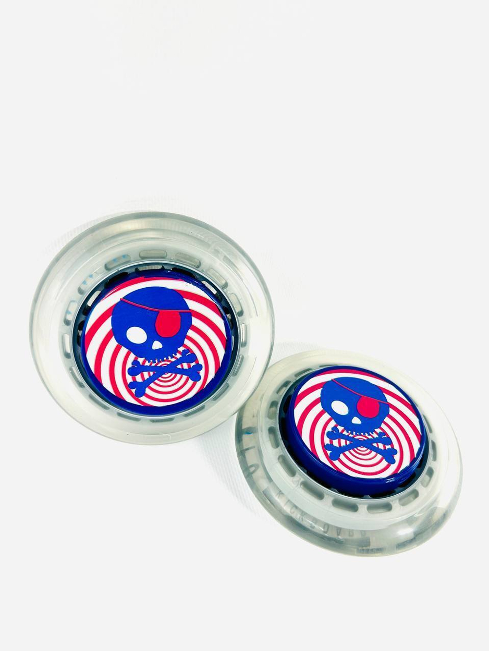 Набор колес 120 мм прозрачное для самоката MINI + накладки на колеса пираты