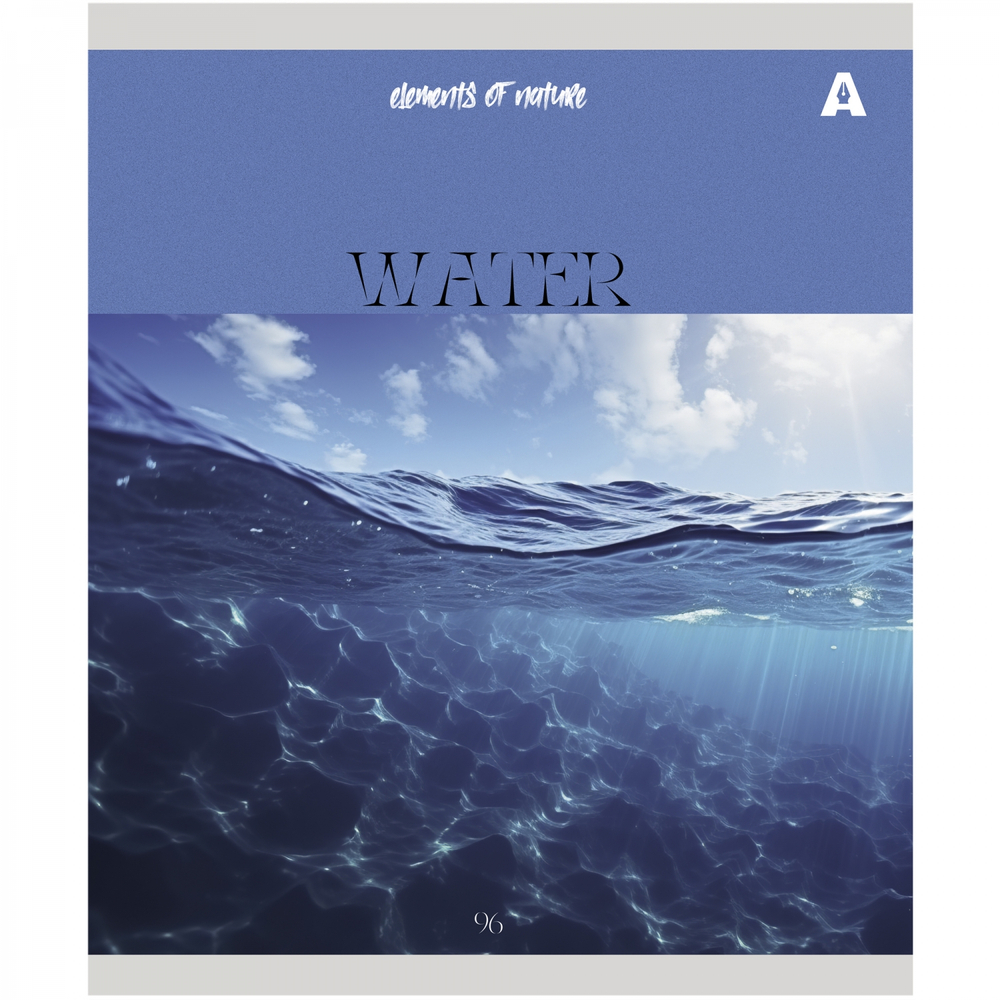 Тетрадь 96л., А5, клетка, Alingar "Elements of nature", скрепка, мелованный картон (стандарт), блок офсет, 5 дизайнов в пленке т/у