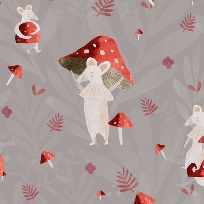 мышь на сером