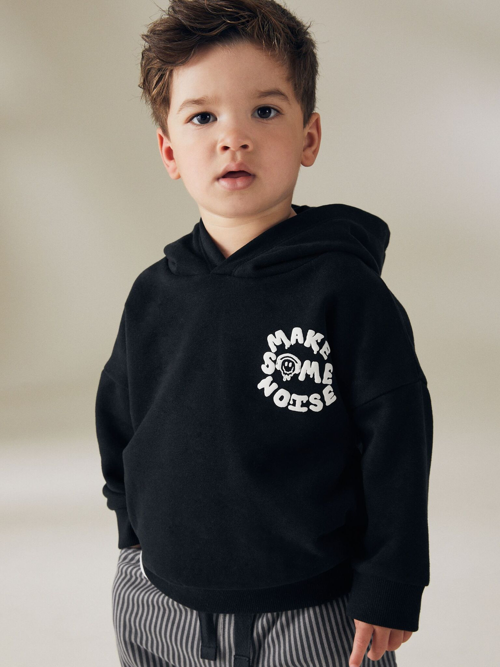 Толстовка с капюшоном и брюки в комплекте для мальчика Next B83-712, Черный, Серый