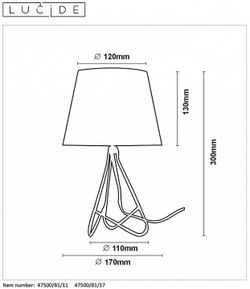 Настольная лампа декоративная Lucide Gitta 47500/81/11