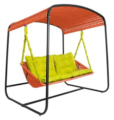 Качели DeckWOOD Sky Bed Lite (оранжевый, подушка зеленая)