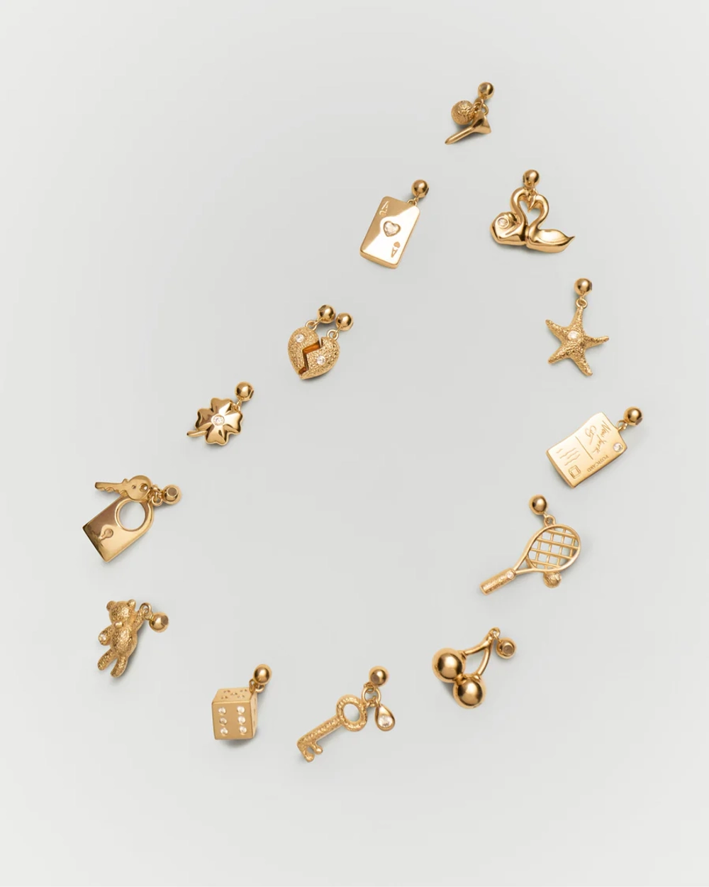 Подвеска-шарм Padlock And Key серебро 925 пробы покрытое золотом