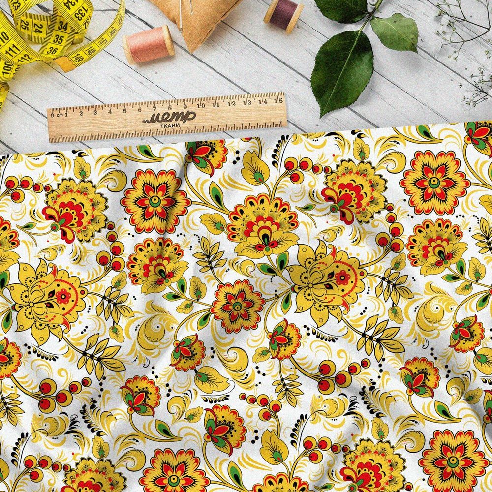 Ткань дюспо белая хохлома