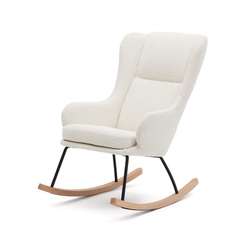 Maustin Кресло-качалка из белой овчины со стальной конструкцией и деревом бука