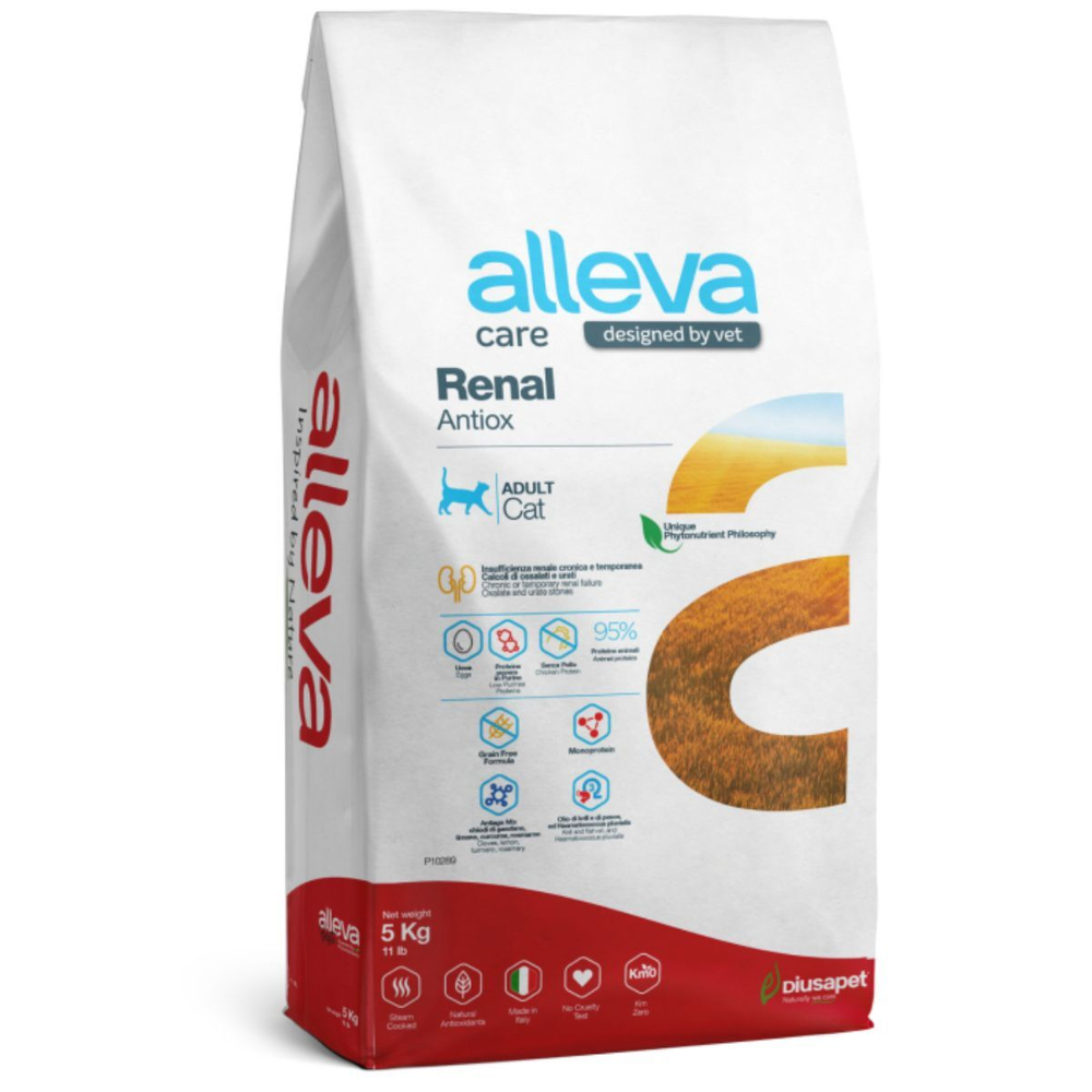 Корм для кошек Аллева Кэр Ренал Антитокс Alleva Care Cat Adult Renal-Antiox для поддержания функции почек, 5 кг