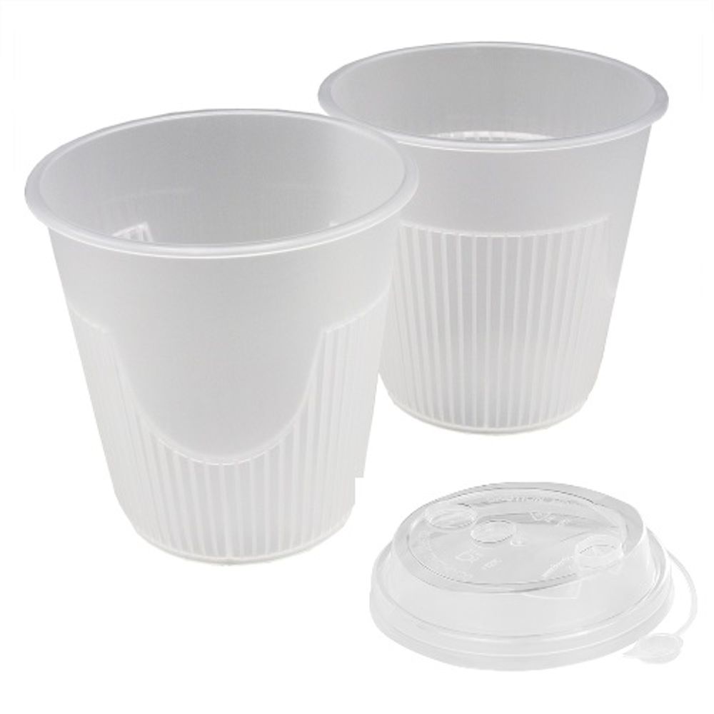 Стаканы пластиковые для гор напитков "Зимний" прозрачные ПП D=90мм 250мл (13/260шт)