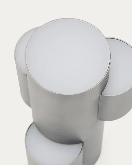 Переносная настольная лампа Adrina из светло-серого металла