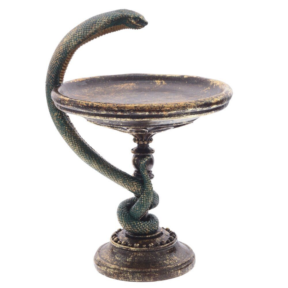 GAEM Фигурка декоративная "Змея с блюдом", L20 W21 H31 см