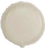 Шар (18''/46 см) Круг, Кремовый, Сатин, 1 шт.