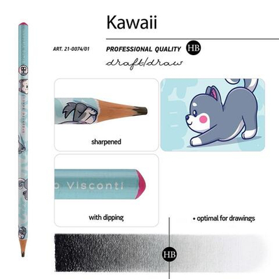 Карандаш ч/г НВ, пластиковый корпус "Kawaii Animals. Щенок" (BrunoVisconti)