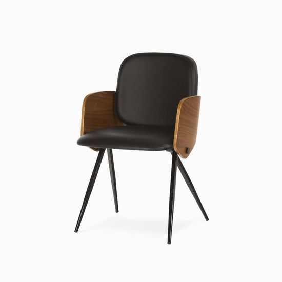 Обеденный стул Isla черная экокожа, металл, дерево