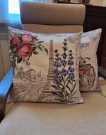 Декоративный гобеленовый чехол для интерьерной подушки Французская лаванда 47х47