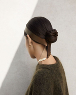 Balmain Hair Couture Кожаная лента для волос цвет серебро Genuine Leather Headband