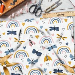 Ткань барби радуги и бабочки