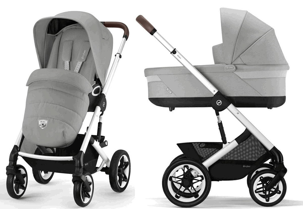 Коляска Cybex Talos S Lux SLV complete Cloud G Ocean Blue Plus 3 в 1 Stone Grey с дождевиками