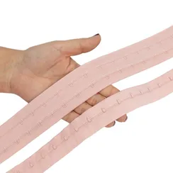 Крючки на ленте двухрядные пыльно-розовые