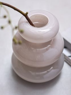 Ваза Riverstone, 20 см, жемчужно-серая