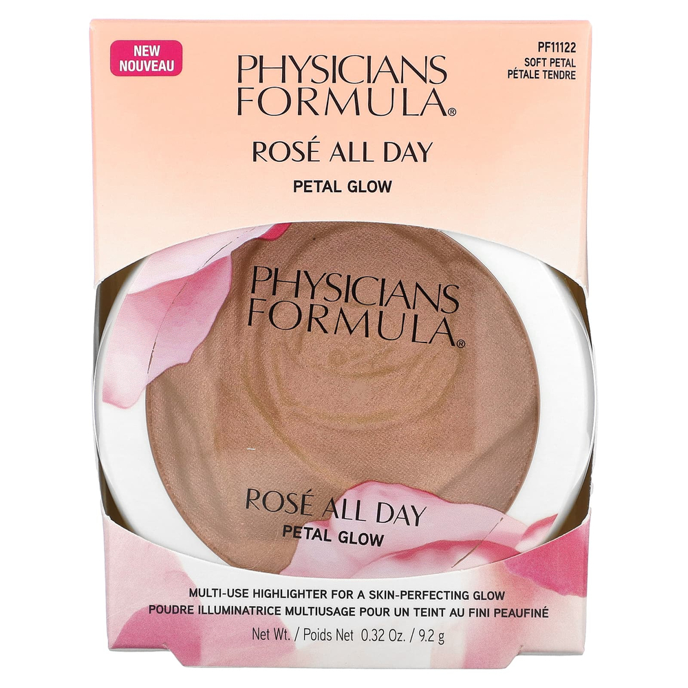 Physicians Formula, Rosé All Day Petal Glow, универсальный хайлайтер, PF11122, мягкий Лепесток, 9,2 г (0,32 унции)